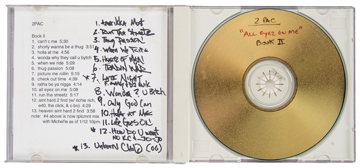 Tupac Shakur "All Eyez on Me Book II" Annotated CD Master Dated 1/12/96